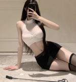 طقم كروب توب وتنورة أنيق